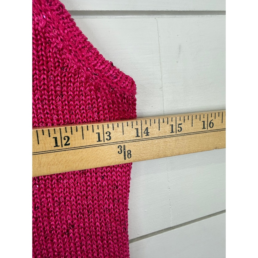 House of Harlow 1960 Sequin Knit Maxi Dress Cotton Blend Racerback Pink M - Picture 7 of 8
